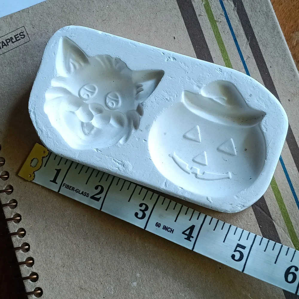 Cat and Pumpkin Halloween Slip Mold